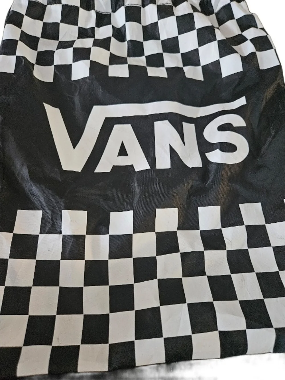 Vans Black & White Checkerboard Drawstring Backpack